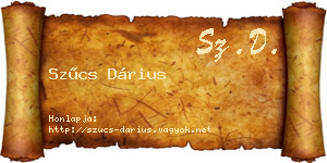 Szűcs Dárius névjegykártya