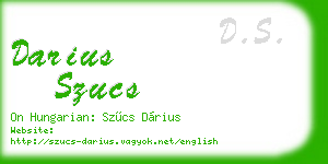 darius szucs business card